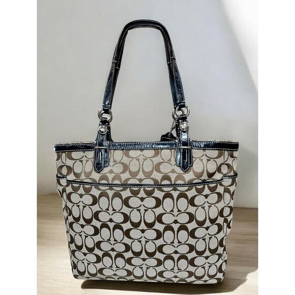 Y2K Coach F16566 Signature Jacquard North South Tote Bag & Wallet - Picture 3 of 15